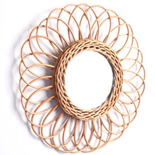 Load image into Gallery viewer, Home Rattan Plaited Art Living Room Nordic Style Makeup Decorative Mirror Wall Hanging Bedroom Bathroom Photography Prop
