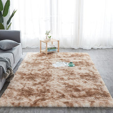 Load image into Gallery viewer, RULDGEE Beautiful Shaggy Alfombra Tie Dye Carpet Plush Silky Rugs Kids Room Floor Fluffy Mats Faux Fur Area Rug Living Room Mats
