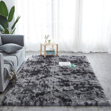 Load image into Gallery viewer, RULDGEE Beautiful Shaggy Alfombra Tie Dye Carpet Plush Silky Rugs Kids Room Floor Fluffy Mats Faux Fur Area Rug Living Room Mats
