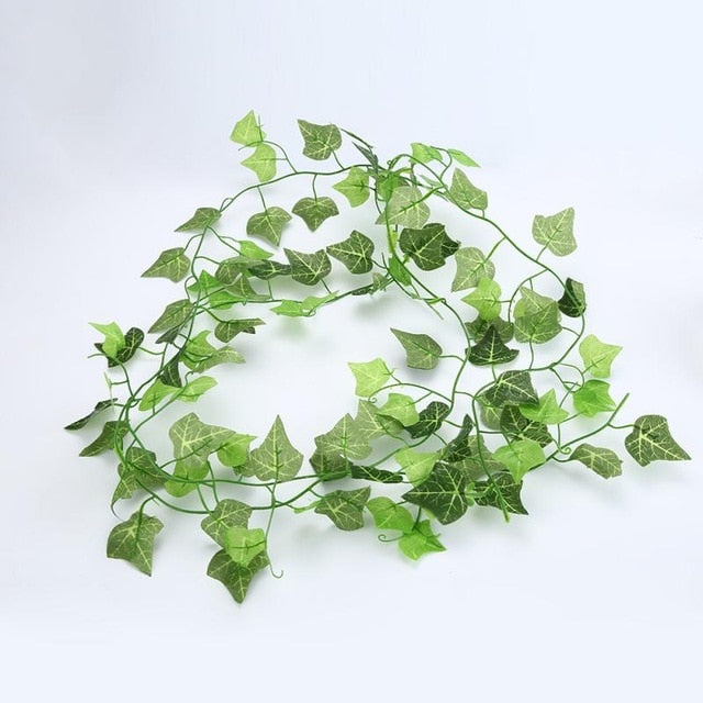 Artificial leaves Green Boston vine ivy Leaf Garland Plants Fake Foliage plants for wedding decoration simulation Hanging ivy