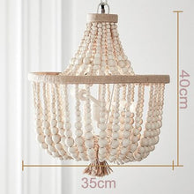 Load image into Gallery viewer, Modern minimalist round wooden beads E27 led pendant lamp children bedroom crystal pendant light living room hotel kitchen lamps
