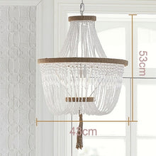 Load image into Gallery viewer, Modern minimalist round wooden beads E27 led pendant lamp children bedroom crystal pendant light living room hotel kitchen lamps
