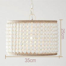 Load image into Gallery viewer, Modern minimalist round wooden beads E27 led pendant lamp children bedroom crystal pendant light living room hotel kitchen lamps
