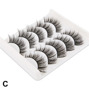 5 Pairs 3D Faux Mink Hair Soft False Eyelashes Fluffy Wispy Long Thick Lashes Handmade Soft Eye Lash Makeup Extension Tools