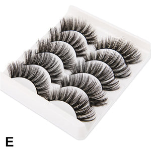 5 Pairs 3D Faux Mink Hair Soft False Eyelashes Fluffy Wispy Long Thick Lashes Handmade Soft Eye Lash Makeup Extension Tools