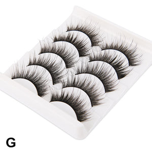 5 Pairs 3D Faux Mink Hair Soft False Eyelashes Fluffy Wispy Long Thick Lashes Handmade Soft Eye Lash Makeup Extension Tools