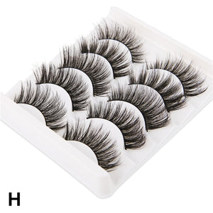 5 Pairs 3D Faux Mink Hair Soft False Eyelashes Fluffy Wispy Long Thick Lashes Handmade Soft Eye Lash Makeup Extension Tools