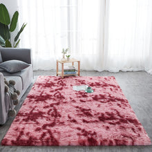 Load image into Gallery viewer, RULDGEE Silky Carpet Plush Tie Dye Mats Beautiful Shaggy Rugs Faux Fur Bedroom Floor Mats Living Room Alfombra Fluffy Area Rugs
