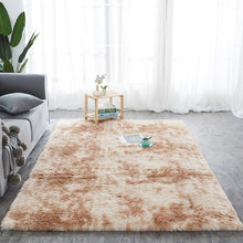Load image into Gallery viewer, RULDGEE Silky Carpet Plush Tie Dye Mats Beautiful Shaggy Rugs Faux Fur Bedroom Floor Mats Living Room Alfombra Fluffy Area Rugs
