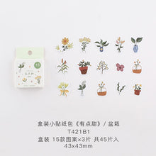 Load image into Gallery viewer, 45pcs/pack Garden Plants Decorative Stickers Notes Notebook Diary Stationery Album Label
