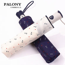 Load image into Gallery viewer, PALONY Quality Automatic Folding Rain Umbrella Women Anti-uv Protection Sunscreen Windproof  Fresh Ship Anchor Parasol
