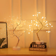 Load image into Gallery viewer, LED Copper Wire Tree Shape Night Light Battery USB Firefly Tree Lamp Firework Touch Switch Control Table Lamp Home Decor
