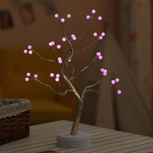 Load image into Gallery viewer, LED Copper Wire Tree Shape Night Light Battery USB Firefly Tree Lamp Firework Touch Switch Control Table Lamp Home Decor
