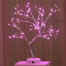 Load image into Gallery viewer, LED Copper Wire Tree Shape Night Light Battery USB Firefly Tree Lamp Firework Touch Switch Control Table Lamp Home Decor
