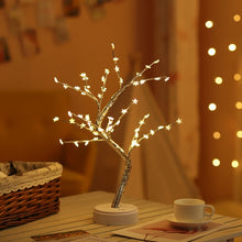 Load image into Gallery viewer, LED Copper Wire Tree Shape Night Light Battery USB Firefly Tree Lamp Firework Touch Switch Control Table Lamp Home Decor

