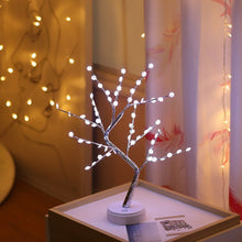 Load image into Gallery viewer, LED Copper Wire Tree Shape Night Light Battery USB Firefly Tree Lamp Firework Touch Switch Control Table Lamp Home Decor
