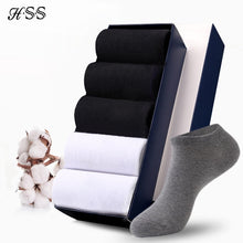 Load image into Gallery viewer, HSS Brand 100% Cotton Men Socks Summer Thin Breathable Socks High Quality No Show Boat Socks Black Short For Students 6Pairs/lot
