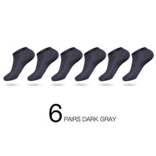 Load image into Gallery viewer, HSS Brand 100% Cotton Men Socks Summer Thin Breathable Socks High Quality No Show Boat Socks Black Short For Students 6Pairs/lot
