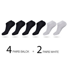 Load image into Gallery viewer, HSS Brand 100% Cotton Men Socks Summer Thin Breathable Socks High Quality No Show Boat Socks Black Short For Students 6Pairs/lot
