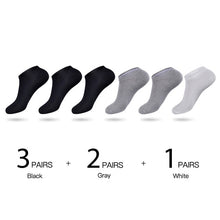 Load image into Gallery viewer, HSS Brand 100% Cotton Men Socks Summer Thin Breathable Socks High Quality No Show Boat Socks Black Short For Students 6Pairs/lot
