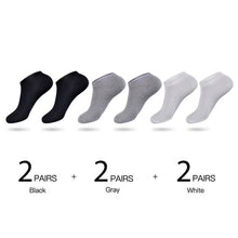 Load image into Gallery viewer, HSS Brand 100% Cotton Men Socks Summer Thin Breathable Socks High Quality No Show Boat Socks Black Short For Students 6Pairs/lot
