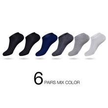 Load image into Gallery viewer, HSS Brand 100% Cotton Men Socks Summer Thin Breathable Socks High Quality No Show Boat Socks Black Short For Students 6Pairs/lot
