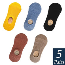 Load image into Gallery viewer, Women's Cotton Invisible No show Socks non-slip Summer Candy Solid Color Silicone Short Socks Fashion Cute Thin Ankle Boat Socks
