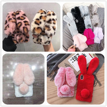 Load image into Gallery viewer, Rabbit Fur Case for Samsung galaxy J4 Plus 2018 J6 J5 J7 J2 Prime S10 S10E S10 Plus Lite Note 8 9 S8 S9 S7 S6 edge Bunny Case
