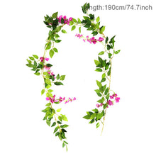 Load image into Gallery viewer, Silk Artificial Rose Vine Hanging Flowers For Wall Decoration Rattan Fake Plants Leaves Garland Romantic Wedding Home Decoration
