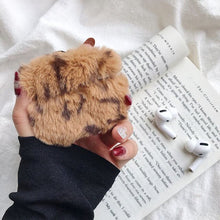 Load image into Gallery viewer, L-FADNUT Cute Leopard Fluffy Case For AirPods 1 2 Warm Fur Plush Shockproof Anti-dust Cover For Airpods Pro Apple Charging Capa
