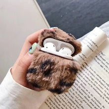 Load image into Gallery viewer, L-FADNUT Cute Leopard Fluffy Case For AirPods 1 2 Warm Fur Plush Shockproof Anti-dust Cover For Airpods Pro Apple Charging Capa
