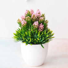 Load image into Gallery viewer, Artificial Potted Plant Bonsai Plastic Flowerpot Ornaments Simulation Flower Grass Birthday Party Decor Home Office Desk Decor
