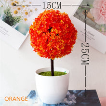 Load image into Gallery viewer, Artificial Potted Plant Bonsai Plastic Flowerpot Ornaments Simulation Flower Grass Birthday Party Decor Home Office Desk Decor
