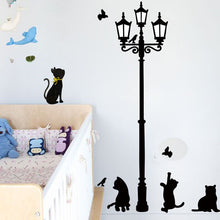 Load image into Gallery viewer, Wall Stick Decoration Pillow Home Decoration Cats Street Lamp Lights Stickers Wall Decal Removable Art Vinyl Decor наклейки обои
