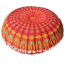 Load image into Gallery viewer, 43*43CM Round Indian Mandala Pattern Pillowcase Bohemian Cushion Cover Boho Floor Cushion Pillows Cover Case
