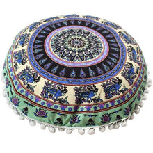 Load image into Gallery viewer, 43*43CM Round Indian Mandala Pattern Pillowcase Bohemian Cushion Cover Boho Floor Cushion Pillows Cover Case
