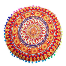 Load image into Gallery viewer, 43*43CM Round Indian Mandala Pattern Pillowcase Bohemian Cushion Cover Boho Floor Cushion Pillows Cover Case
