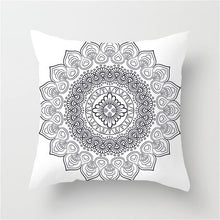 Load image into Gallery viewer, Fuwatacchi Black White Geometric Pattern Printed Pillow Case Mandala Style Cushion Cover Decorative Pillow For Sofa Car Bedroom
