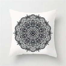 Load image into Gallery viewer, Fuwatacchi Black White Geometric Pattern Printed Pillow Case Mandala Style Cushion Cover Decorative Pillow For Sofa Car Bedroom
