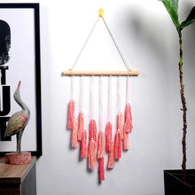 Load image into Gallery viewer, tapestry wall Art  hanging macrame wall hanging pink black  hold photos bedroom room decoration cotton photo display
