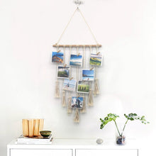 Load image into Gallery viewer, tapestry wall Art  hanging macrame wall hanging pink black  hold photos bedroom room decoration cotton photo display
