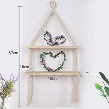 Load image into Gallery viewer, Macrame Plant Hanger with Wooden Shelf Rope Planter Pot Hanger Basket Holder
