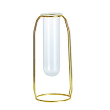 Load image into Gallery viewer, Affordable Lluxury Nordic Style Glass Iron Art Vase Rose Gold Ceometric Shape Flowerpot Home Wedding Decoration Accessories
