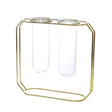 Load image into Gallery viewer, Affordable Lluxury Nordic Style Glass Iron Art Vase Rose Gold Ceometric Shape Flowerpot Home Wedding Decoration Accessories
