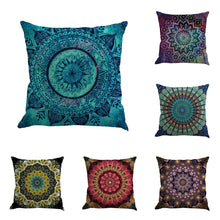Load image into Gallery viewer, 45x45cm Bohemia Geometric Pattern Linen Pillowcase Home Office Throw Decorative Pillows Soft Warm Mandala Pillow Case
