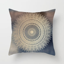 Load image into Gallery viewer, 45*45CM pillow case Ethnic wind mandala peach leather printed pillowcase Square decorative pillowcase
