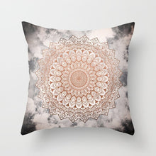Load image into Gallery viewer, 45*45CM pillow case Ethnic wind mandala peach leather printed pillowcase Square decorative pillowcase
