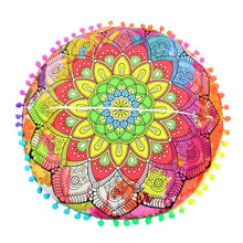 Load image into Gallery viewer, 43*43CM Indian Mandala Floor Pillows Round Bohemian Cushion Pillows Cover Case Cushions Textile Pillowcase New 2019
