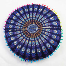 Load image into Gallery viewer, 43*43CM Indian Mandala Floor Pillows Round Bohemian Cushion Pillows Cover Case Cushions Textile Pillowcase New 2019
