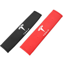 Load image into Gallery viewer, Car Sefety Seat Belts Padding Cover Child baby Shoulder Leather Pads Protection For Tesla Model 3 S X Auto Styling Accessories
